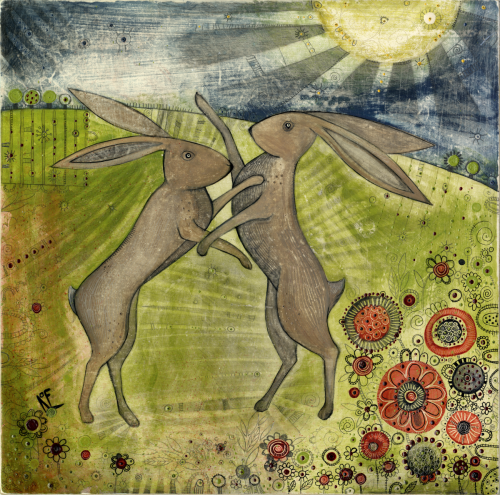Boxing Hares & Poppies